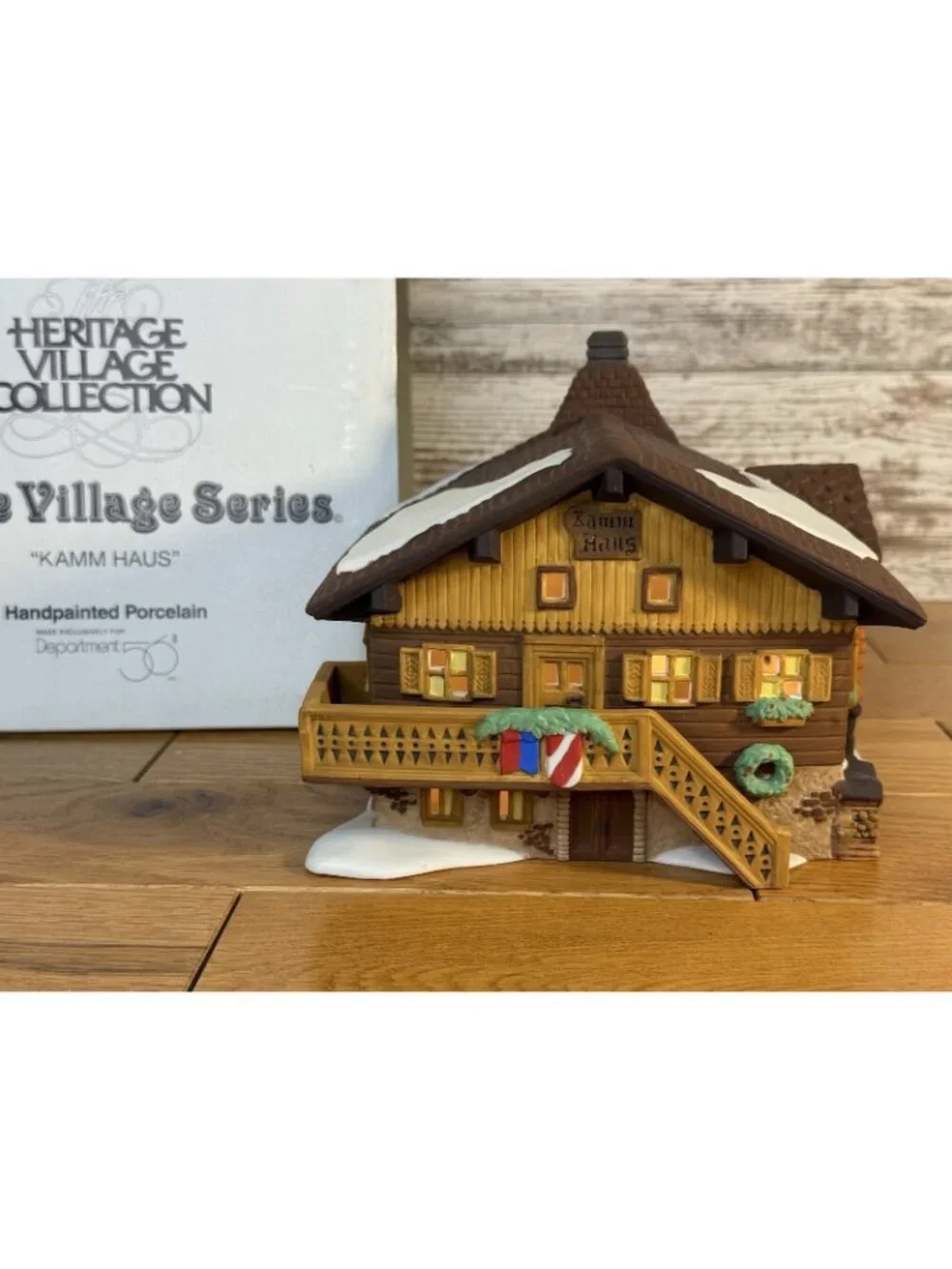 Department 56 Alpine Village KAMM HAUS Porcelain Christmas Village VERY CLEAN